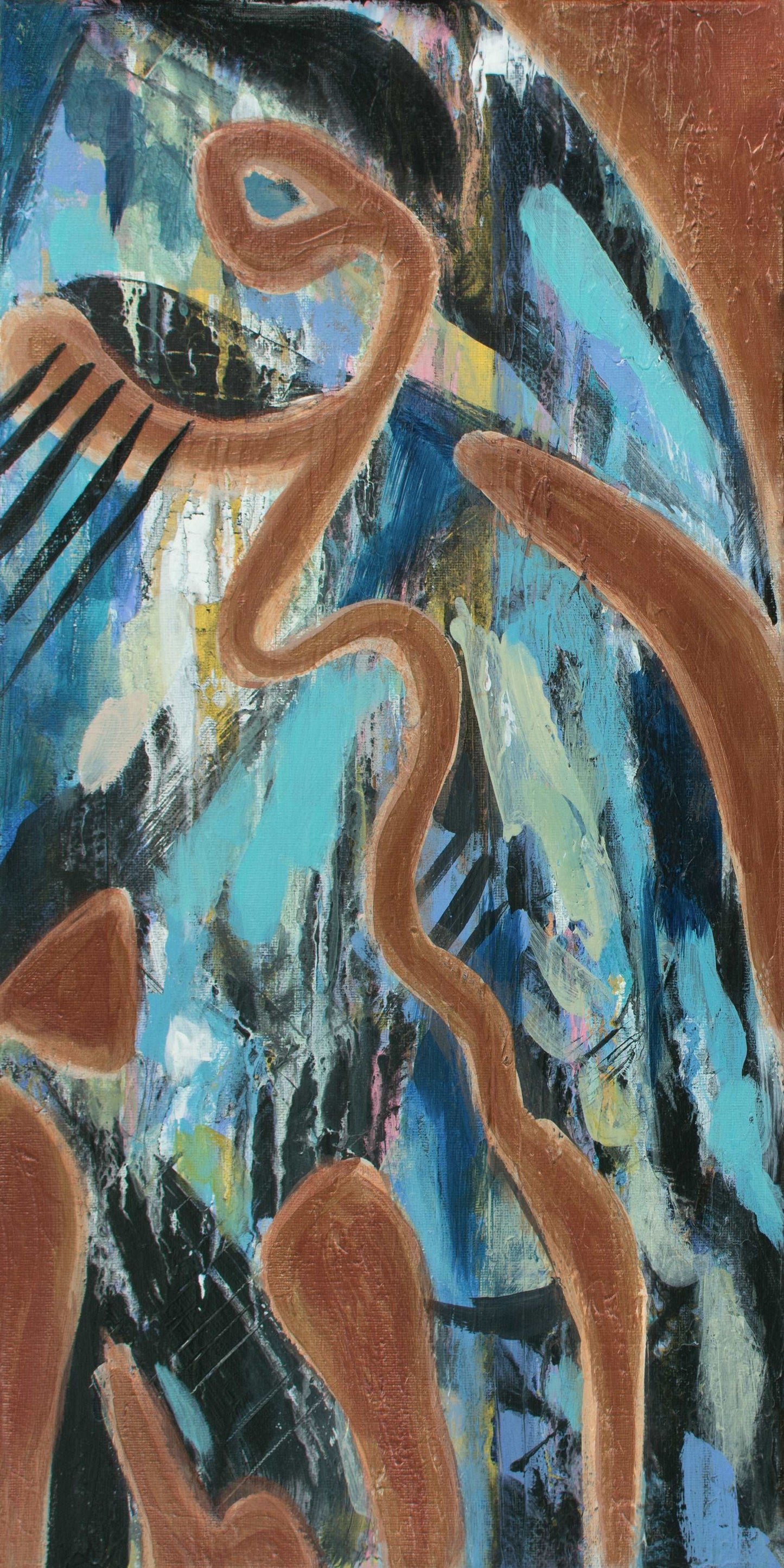 CROW, Original abstract canvas painting for sale