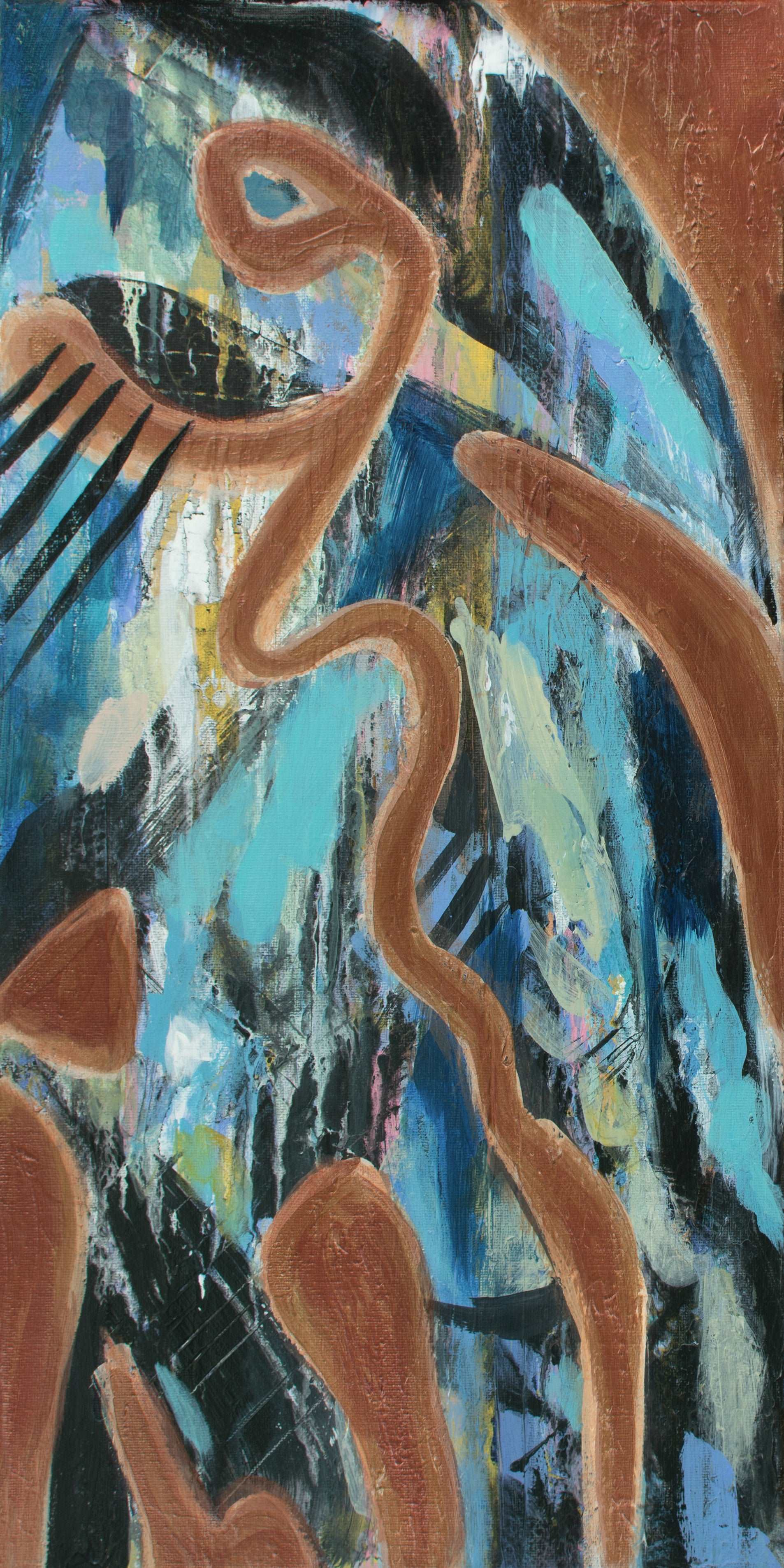 CROW, Original abstract canvas painting for sale