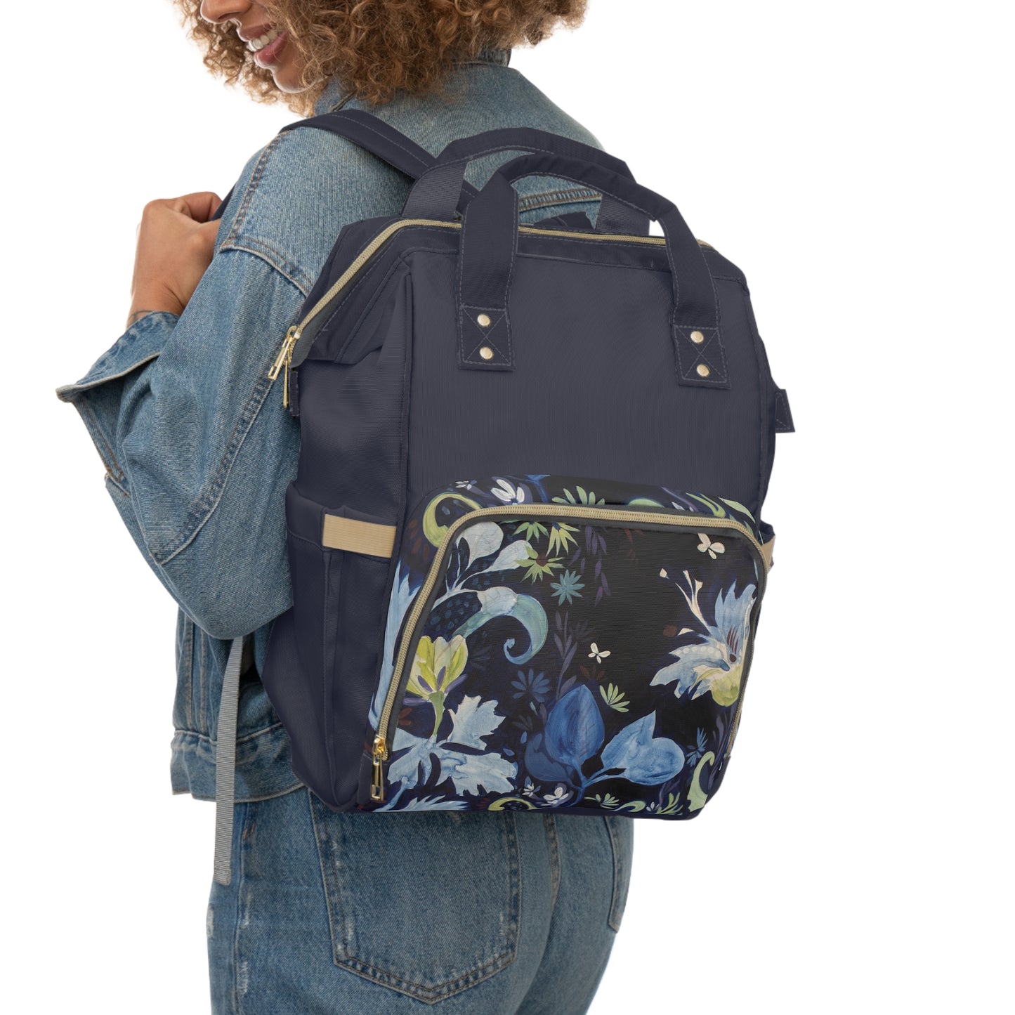 Blue Nightfall Simple, Multifunctional Diaper Backpack