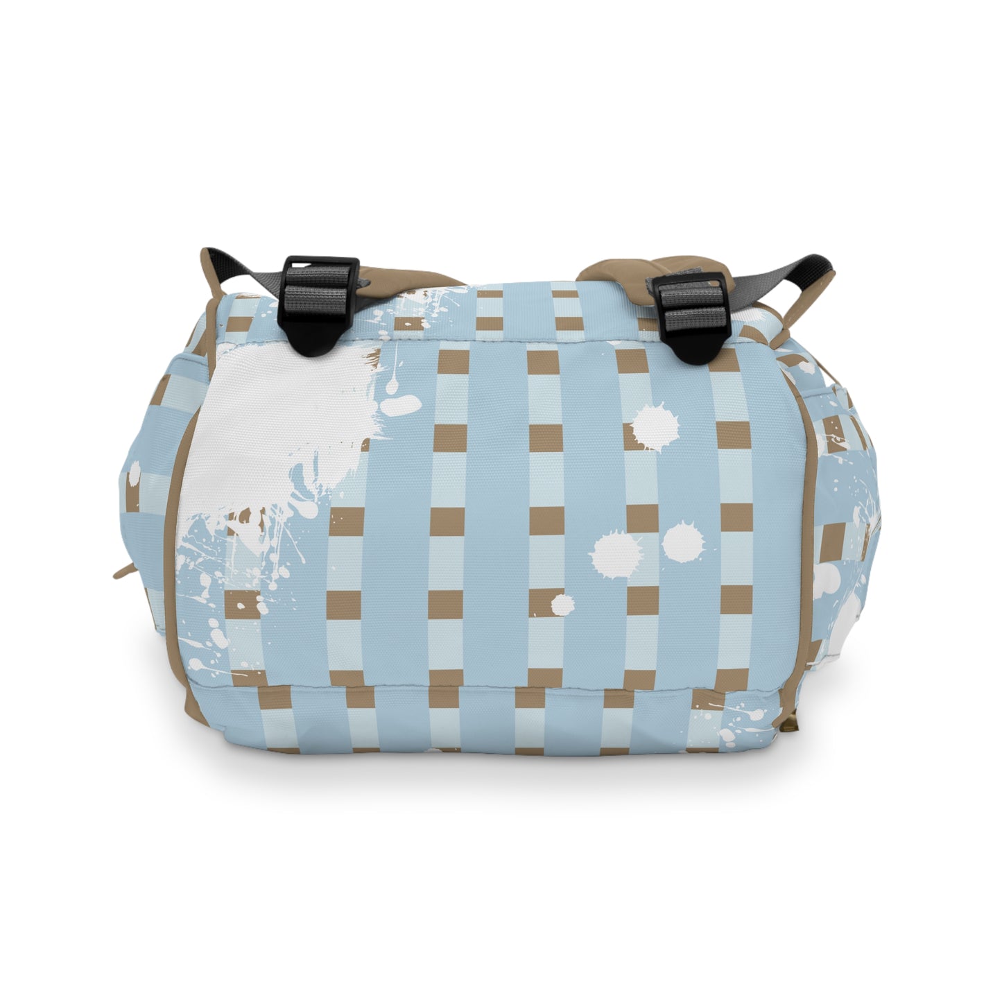 Plaid Blue Splash, Multifunctional Diaper Backpack