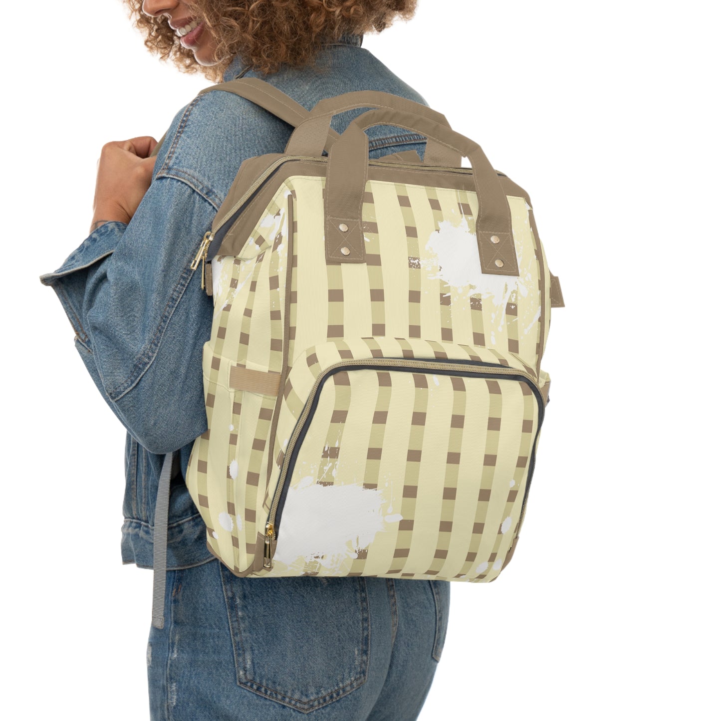 Plaid Splash, Multifunctional Diaper Backpack