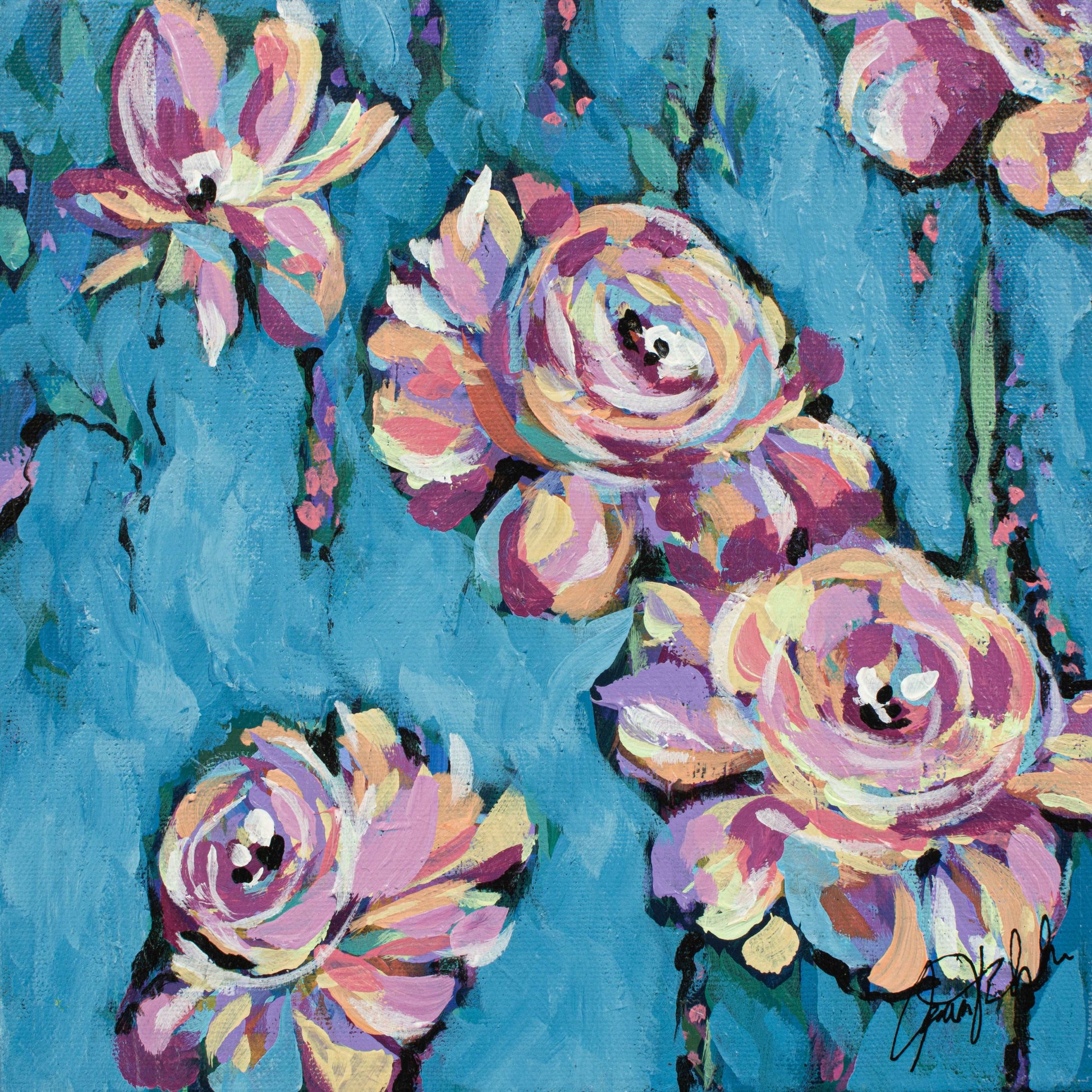 CLUSTER OF SPRING 1&2, Set of 2 Original abstract canvas paintings