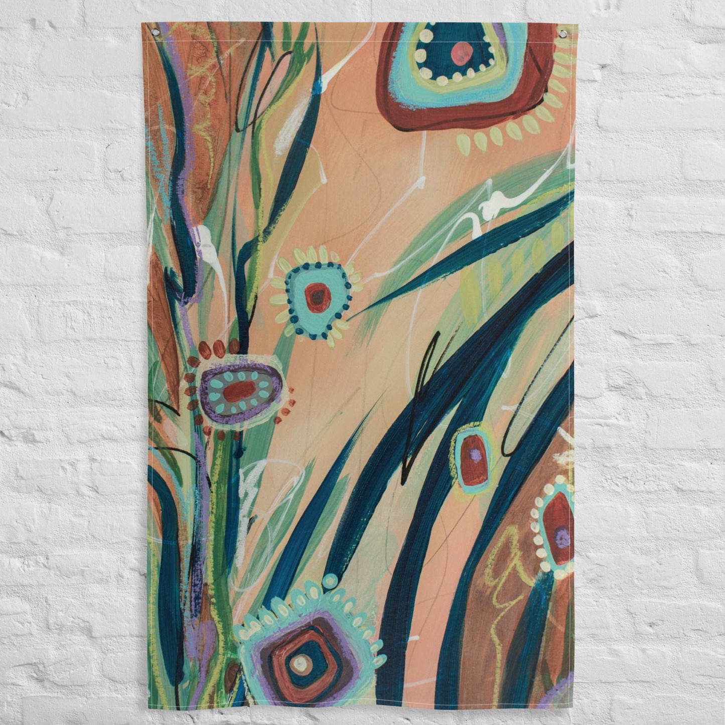 Footsteps in the Distance 4 Tapestry Flag