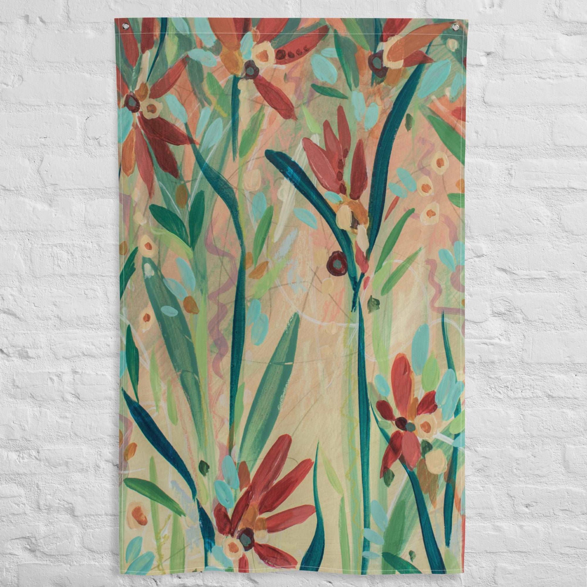 Footsteps in the Distance 2 Tapestry Flag