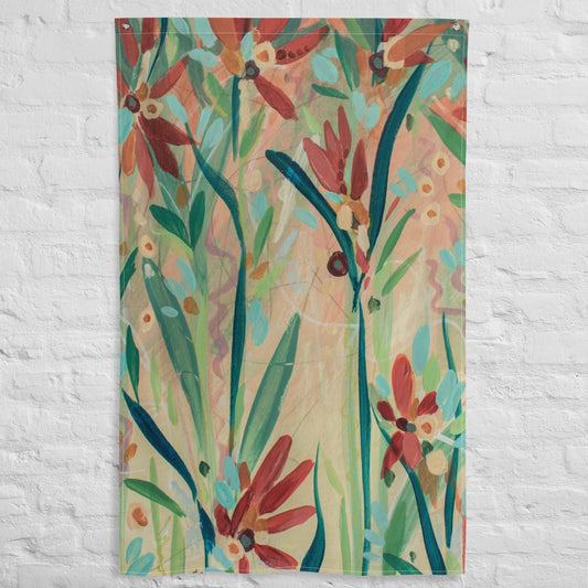 Footsteps in the Distance 2 Tapestry Flag