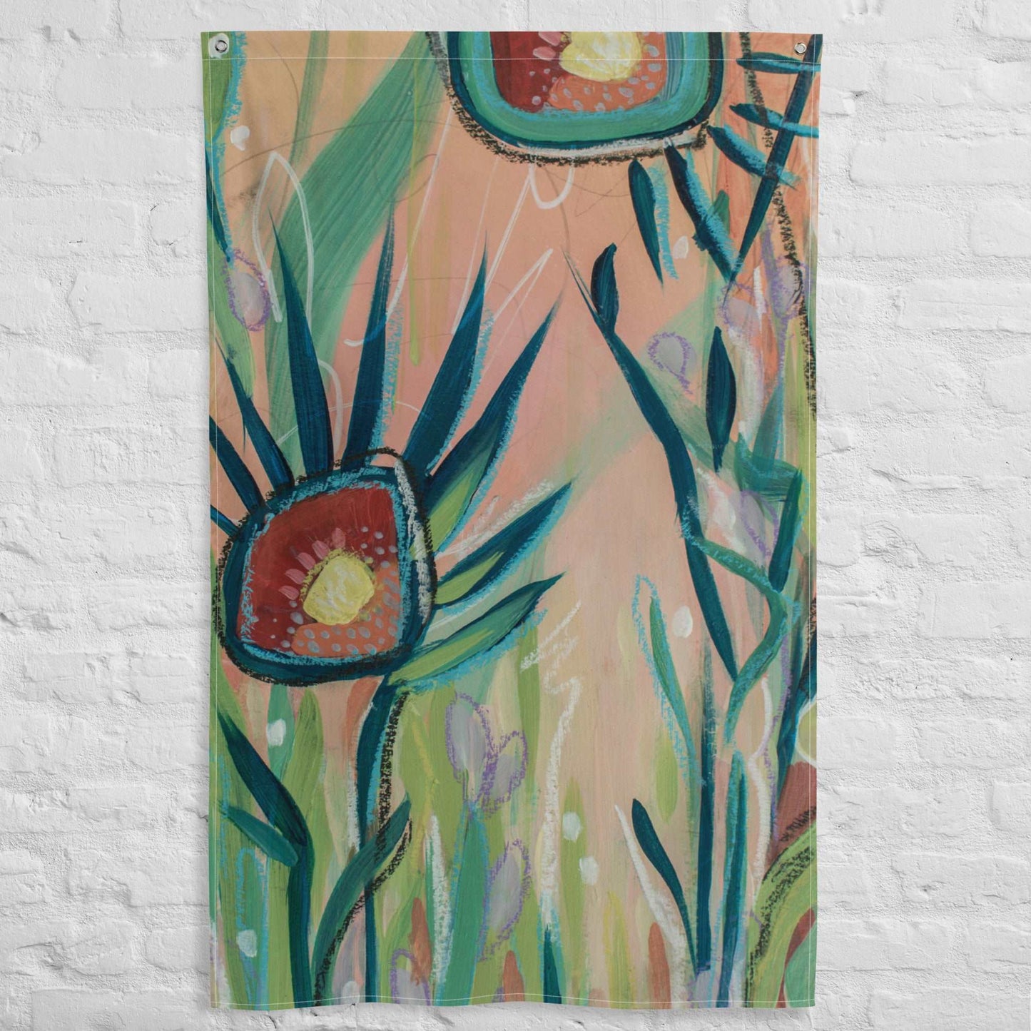 Footsteps in the Distance 1 Tapestry Flag