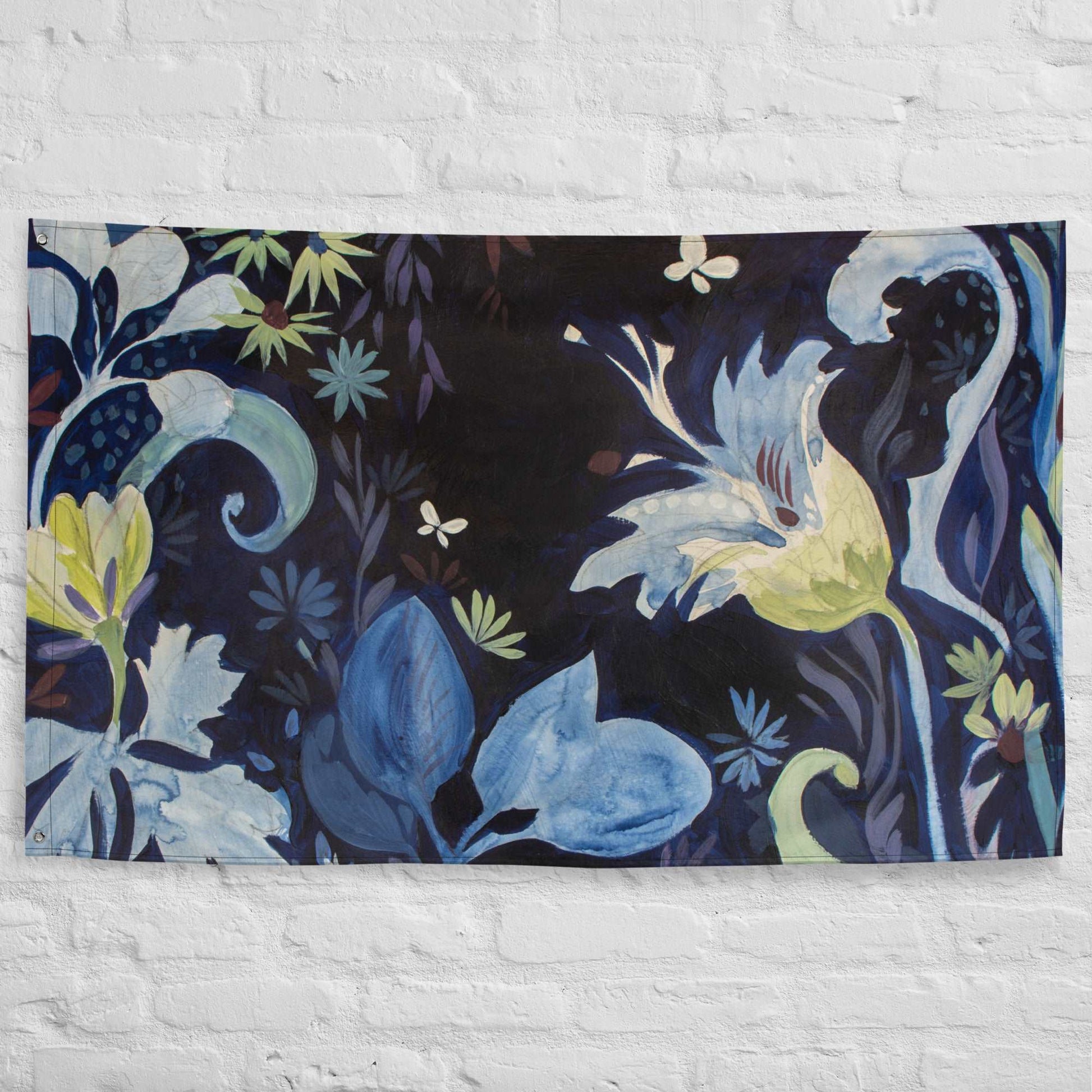 Blue Nightfall 3 Tapestry Flag