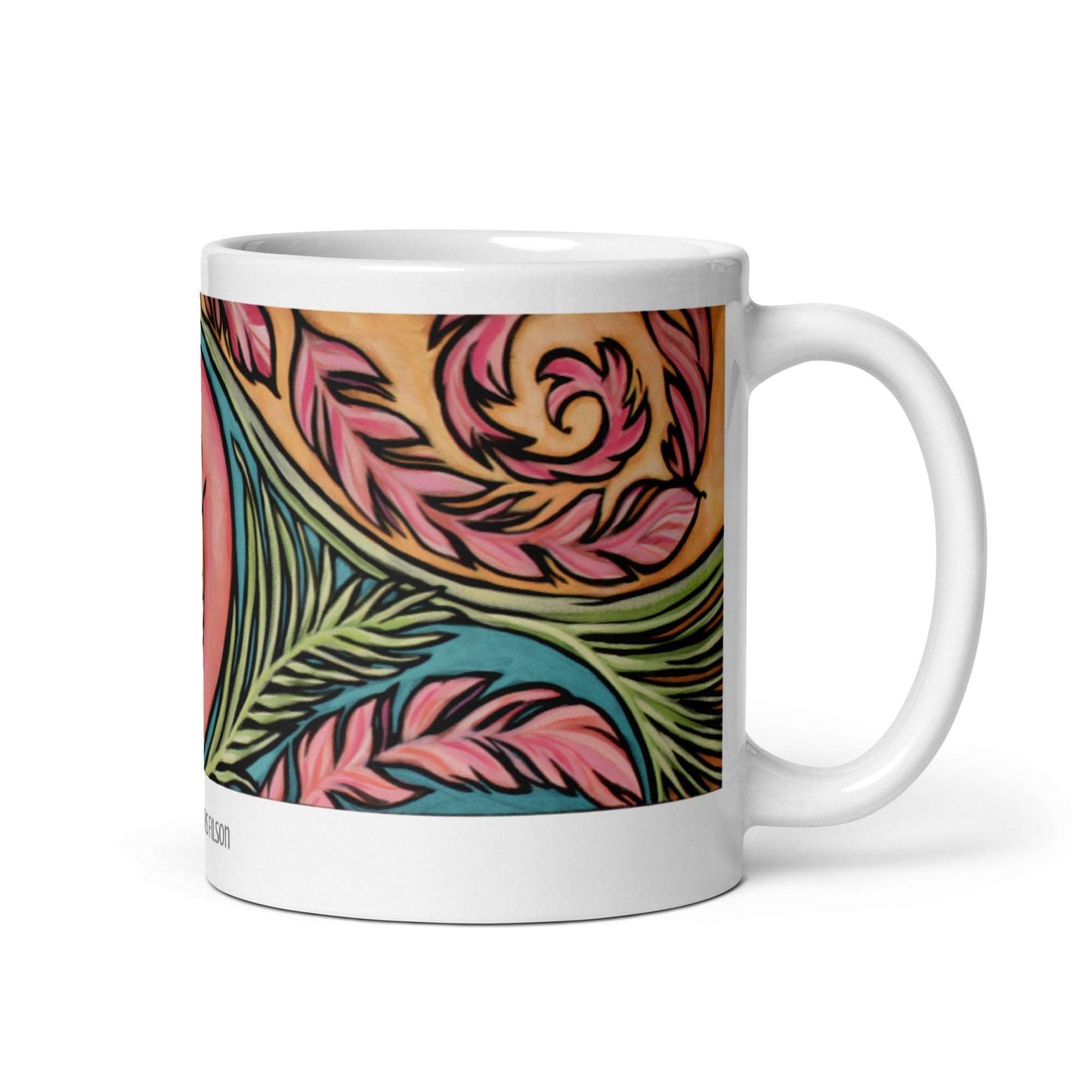 Flamingo Baby, White glossy mug