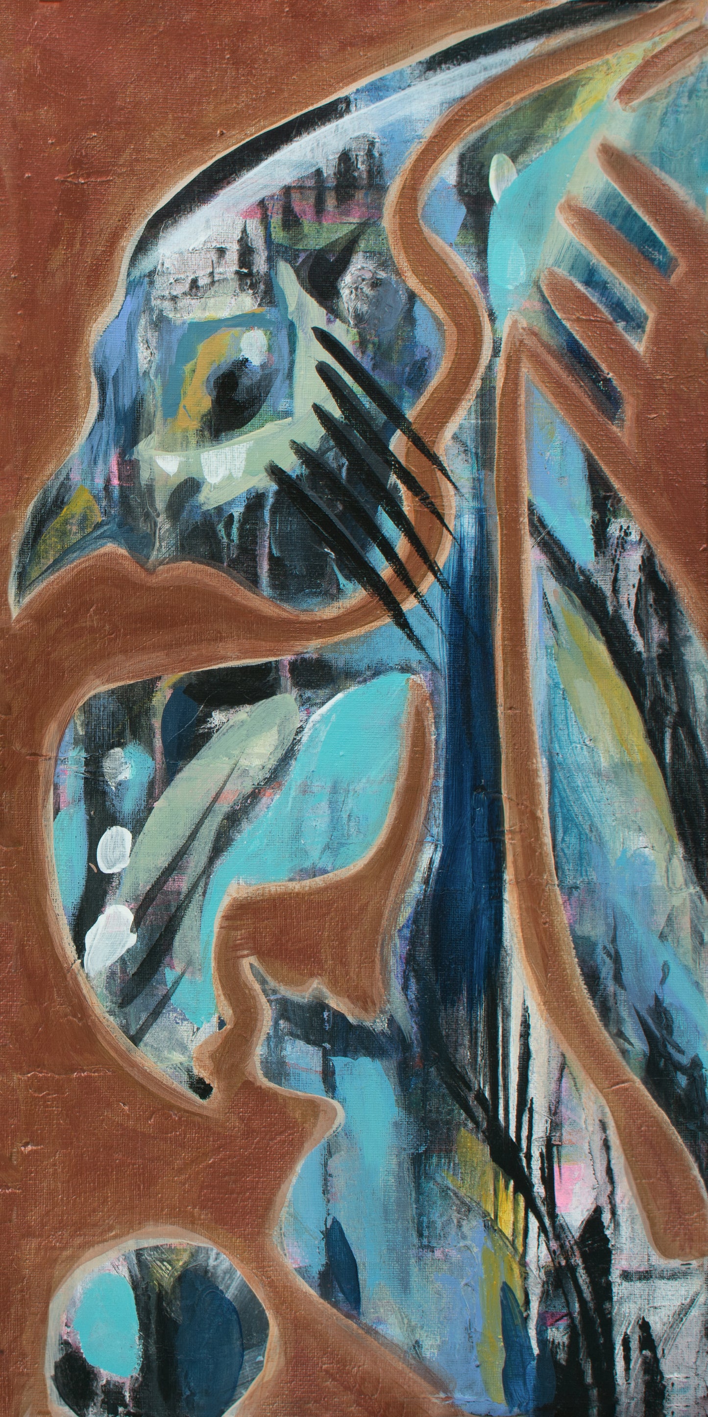 PARROT, Original abstract canvas painting  P.O.R.