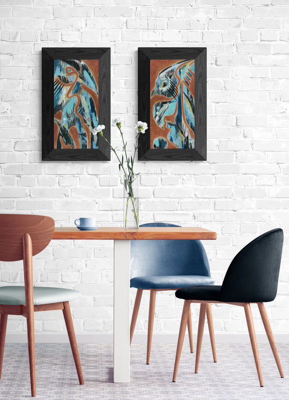 PARROT, Original abstract canvas painting  P.O.R.