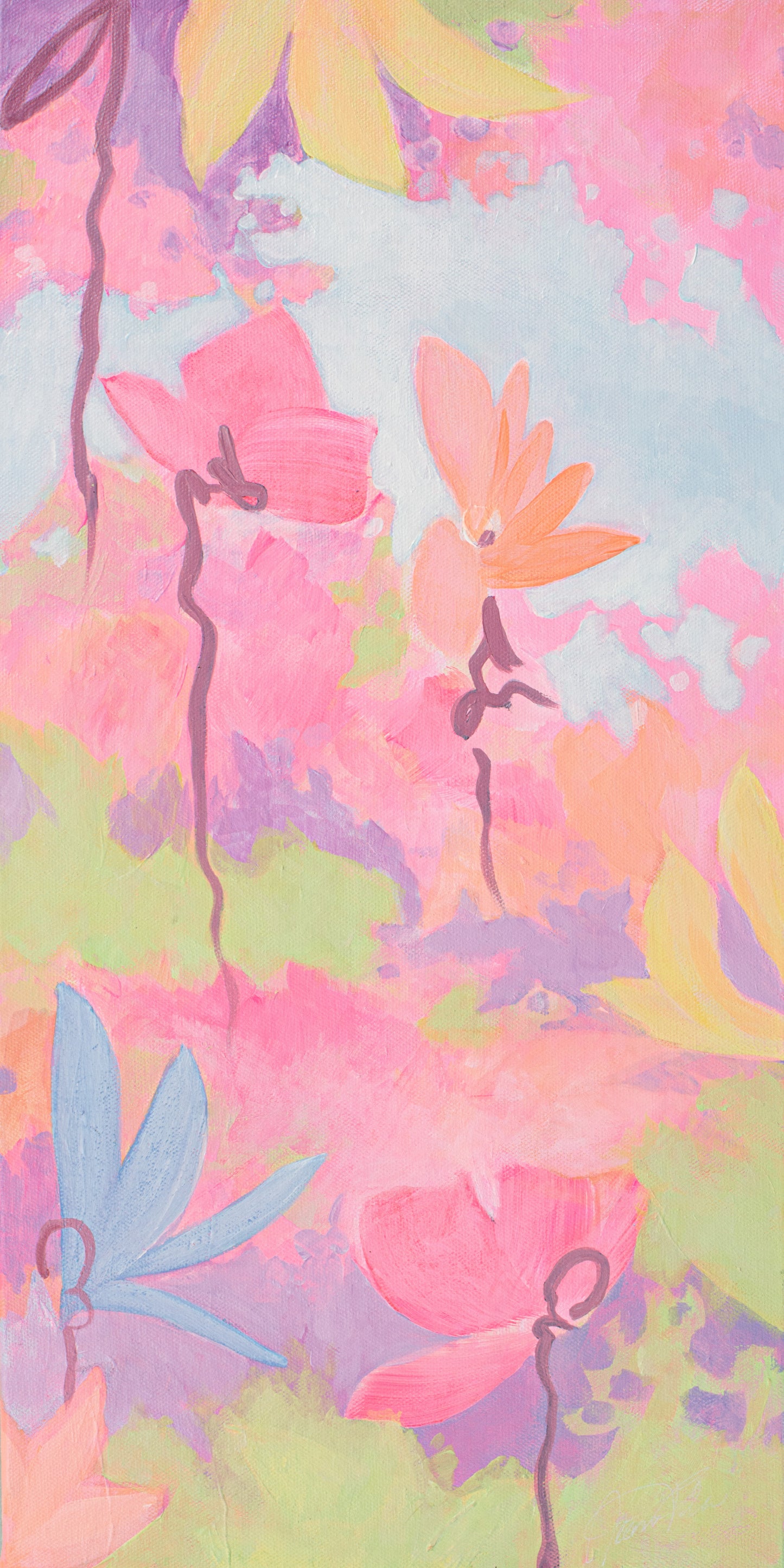 GARDEN PINK 1&2, Set of 2 painting P.O.R.