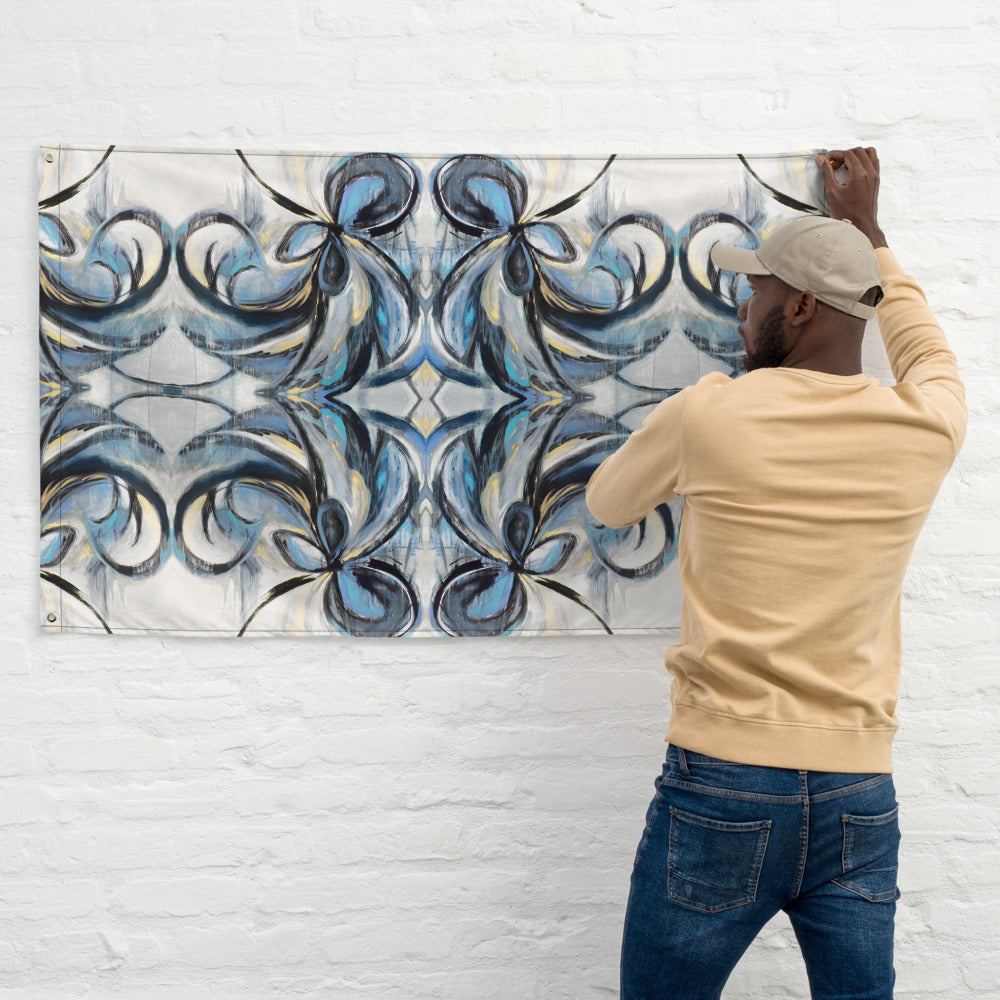 Soul Tie Blue Tapestry Flag