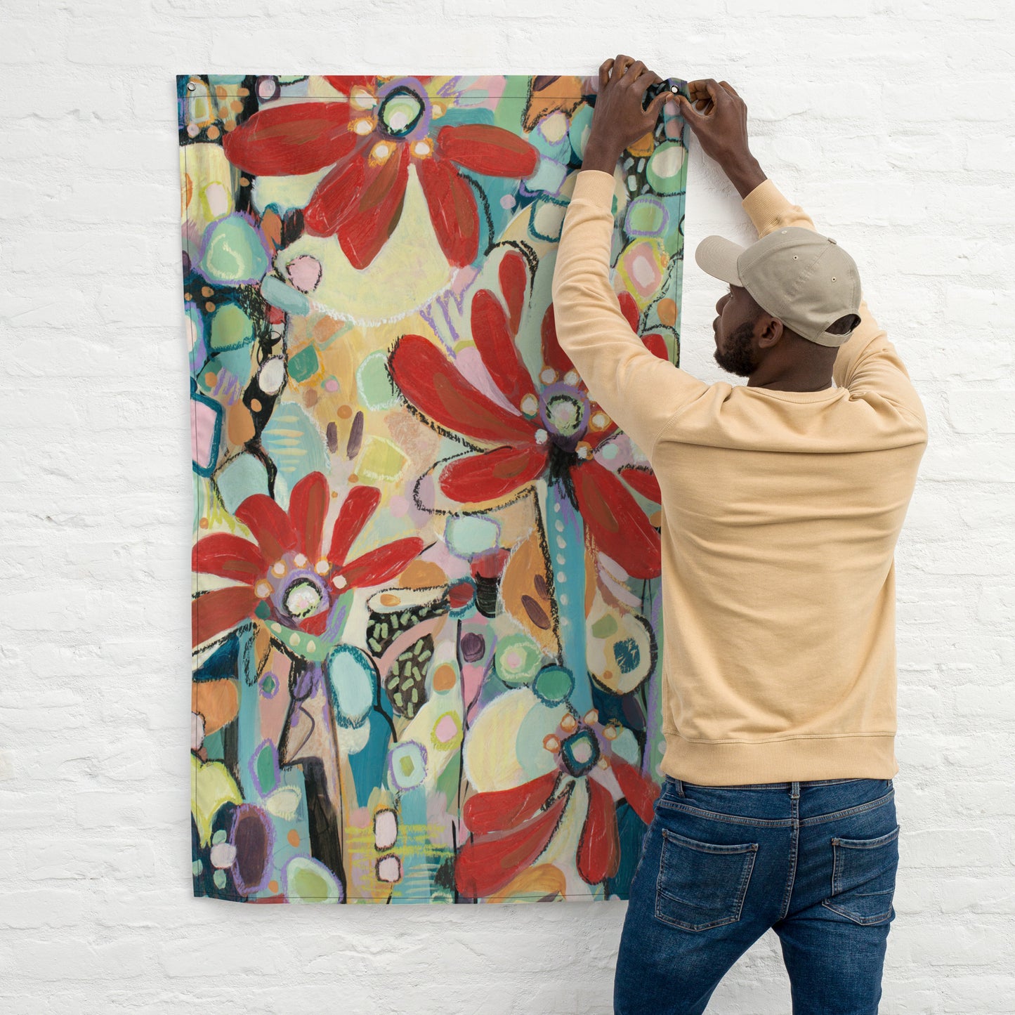 Reckless Succulent Tapestry Flag