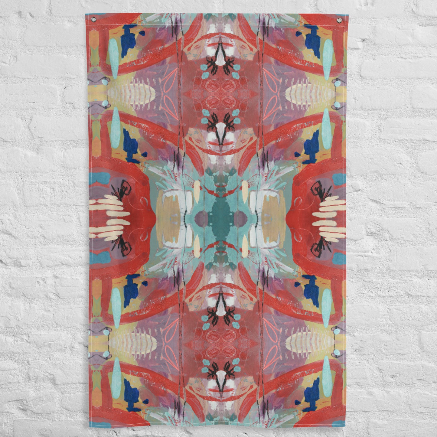 Red Dog Tapestry Flag