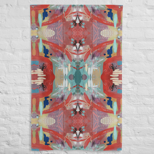 Red Dog Tapestry Flag