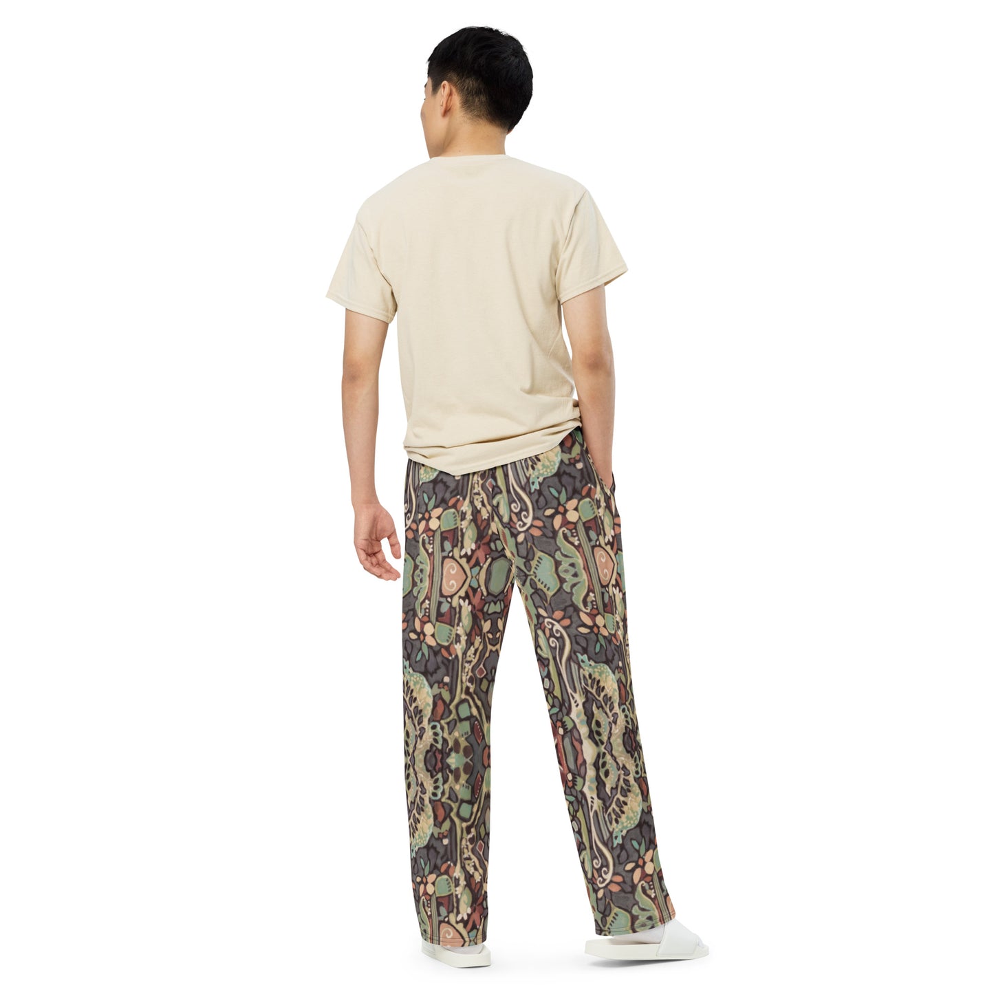 Wild Floret, unisex wide-leg pants