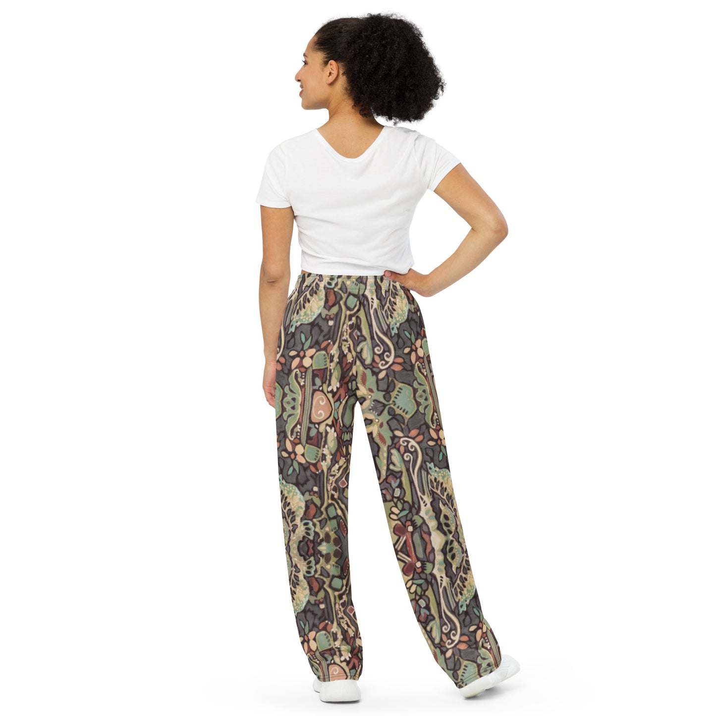 Wild Floret, unisex wide-leg pants