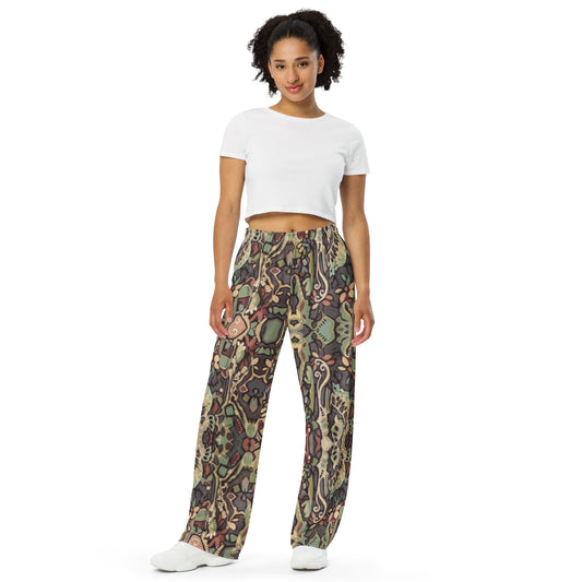 Wild Floret, unisex wide-leg pants