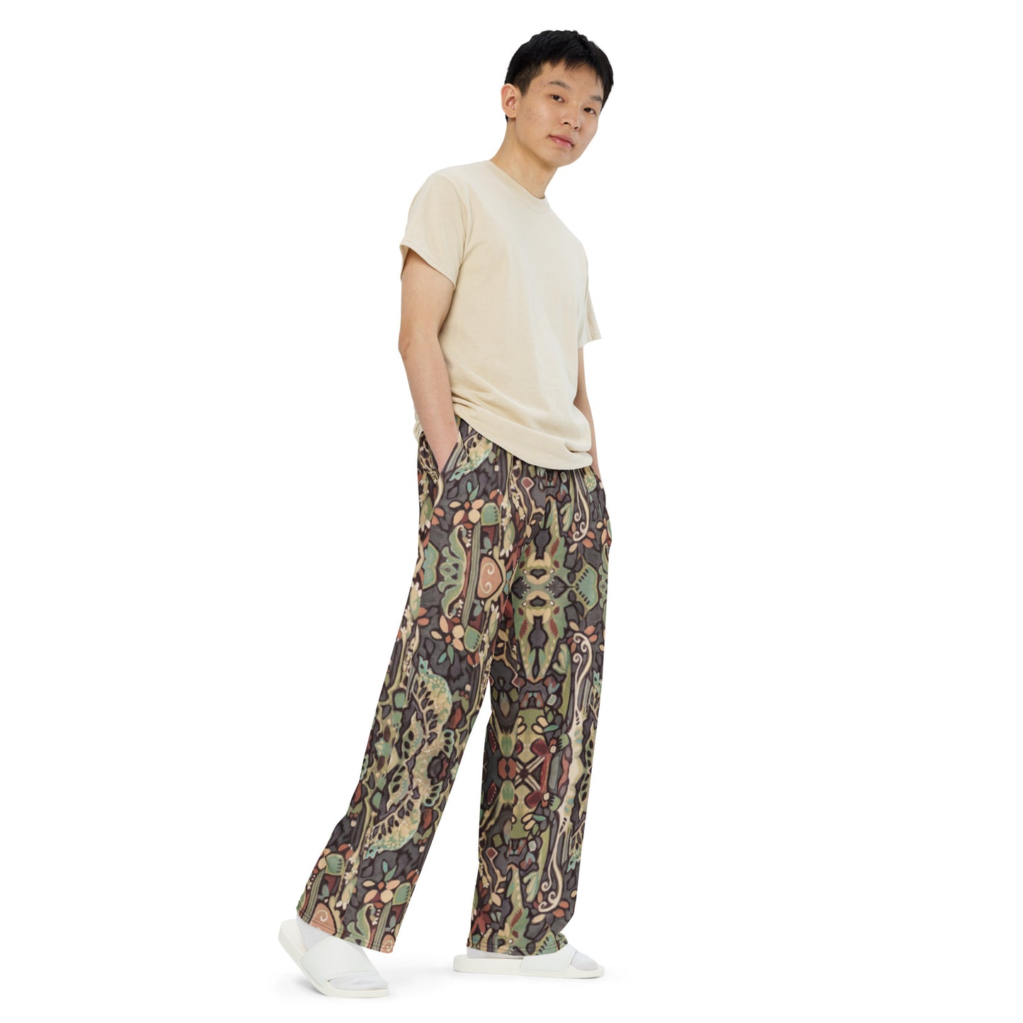 Wild Floret, unisex wide-leg pants