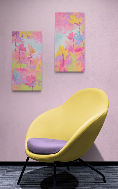 GARDEN PINK 1&2, Set of 2 painting P.O.R.