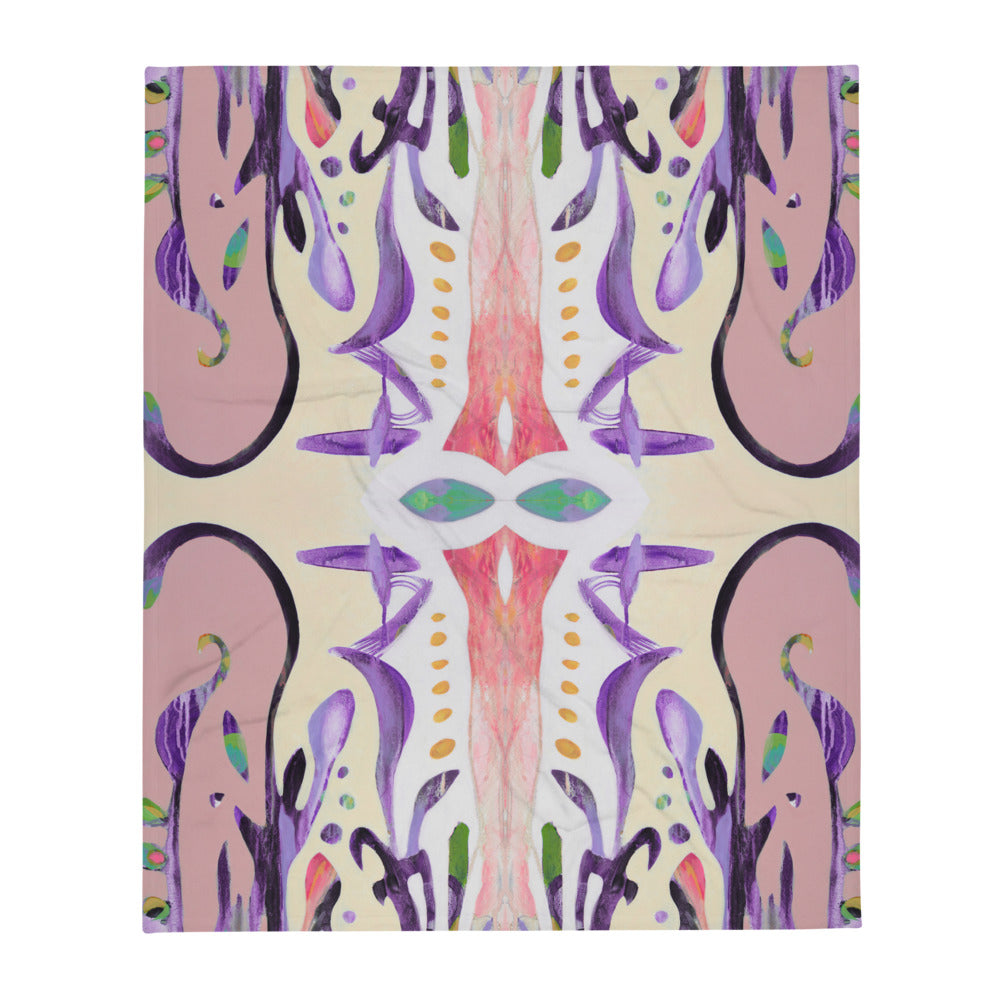 Dove, Purple Throw Blanket