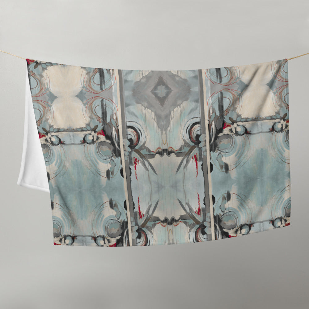 Sooth the Soul, blue/red Throw Blanket