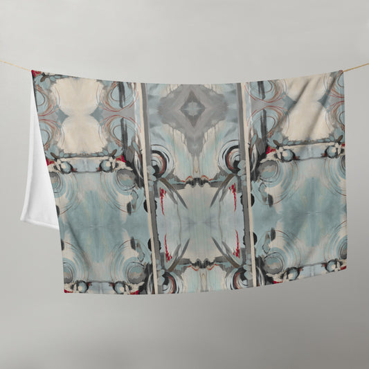 Sooth the Soul, blue/red Throw Blanket