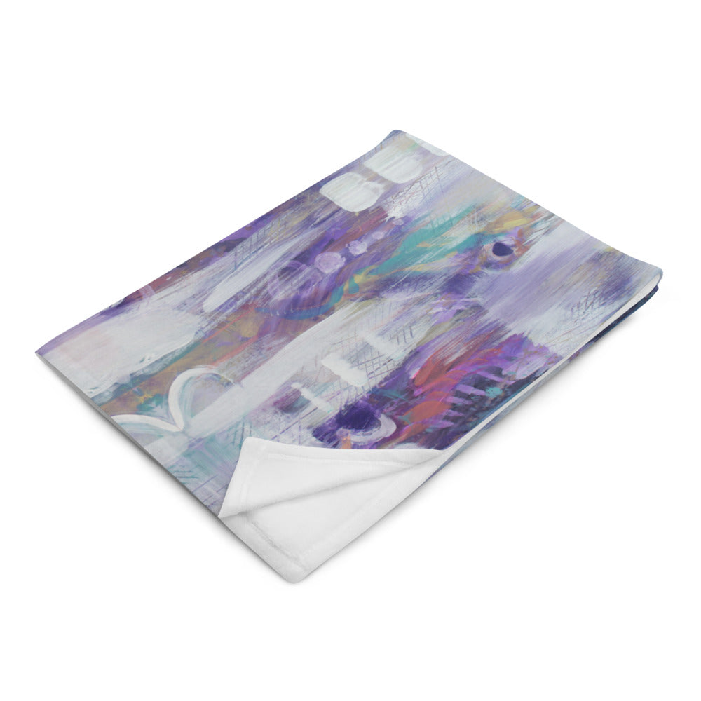 Abstract Art, Purple Throw Blanket