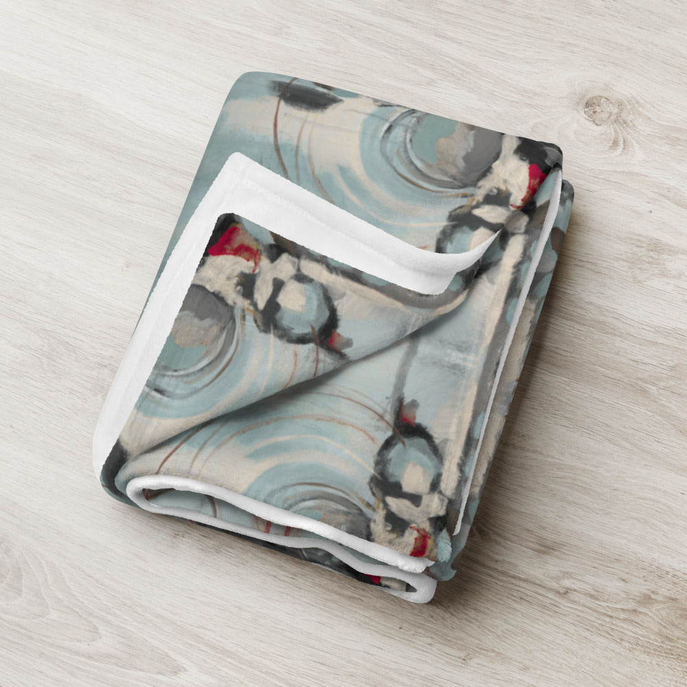 Sooth the Soul, blue/red Throw Blanket