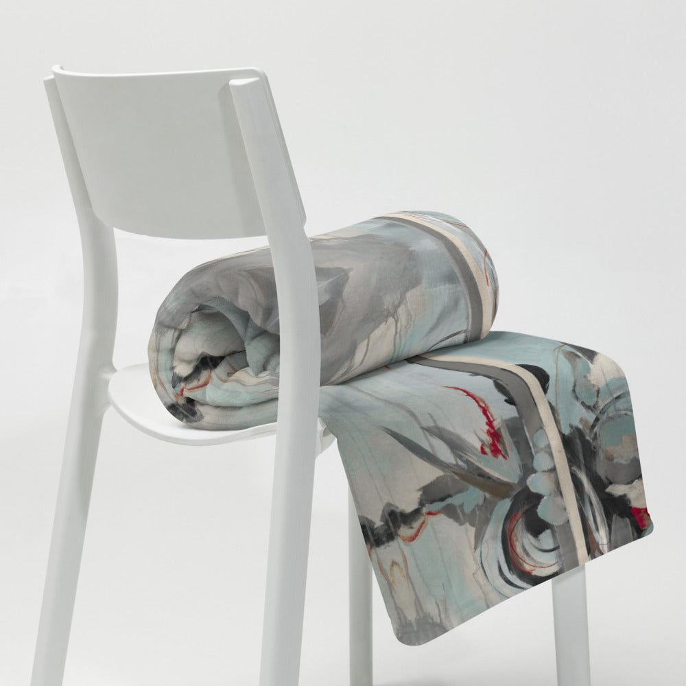 Sooth the Soul, blue/red Throw Blanket