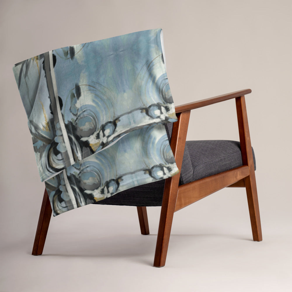 Soothe the soul, Blue Throw Blanket