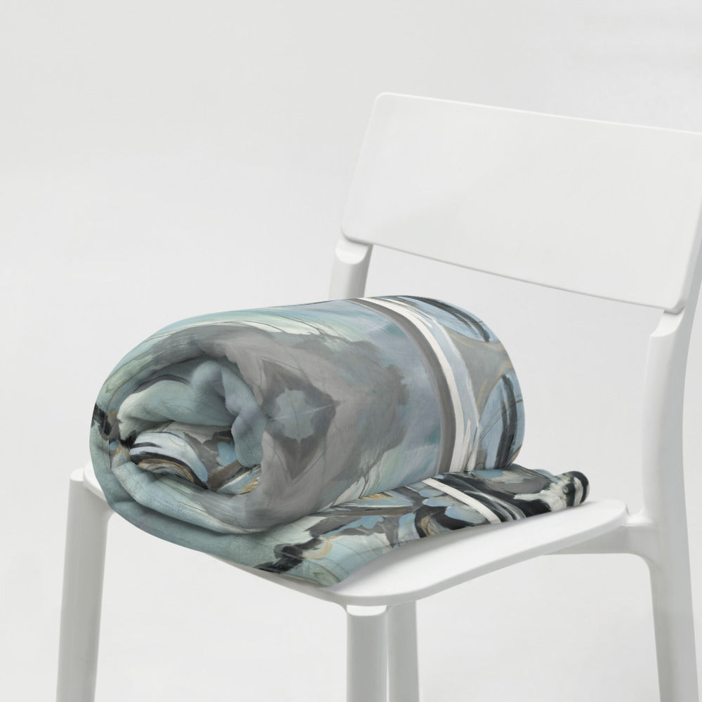 Soothe the soul, Blue Throw Blanket