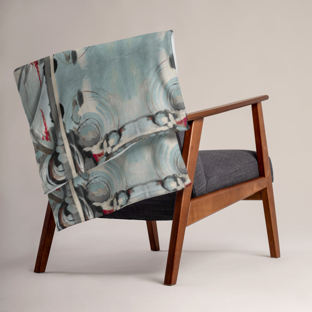 Sooth the Soul, blue/red Throw Blanket