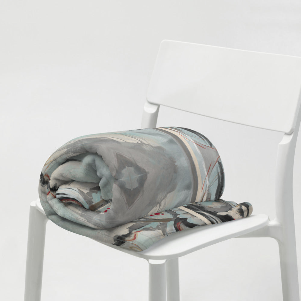 Sooth the Soul, blue/red Throw Blanket