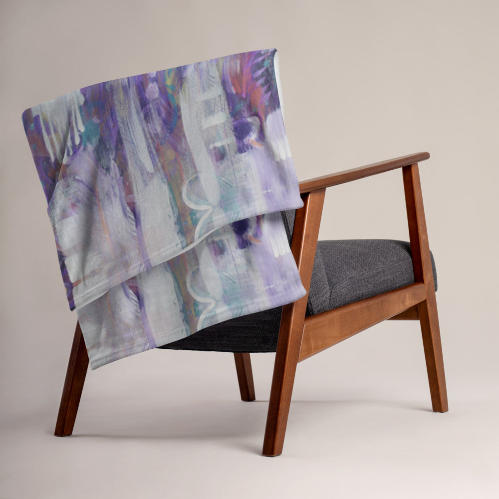 Abstract Art, Purple Throw Blanket