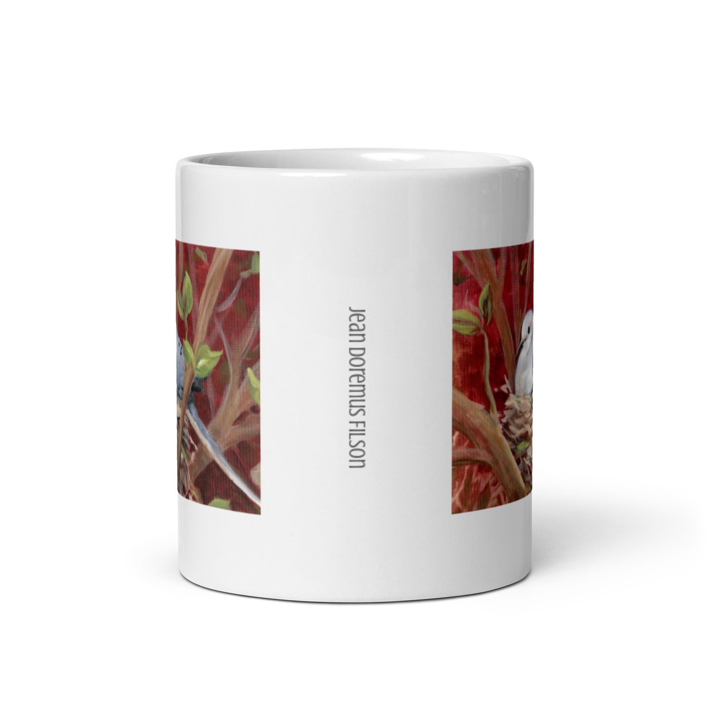 Morning Dove, White glossy mug