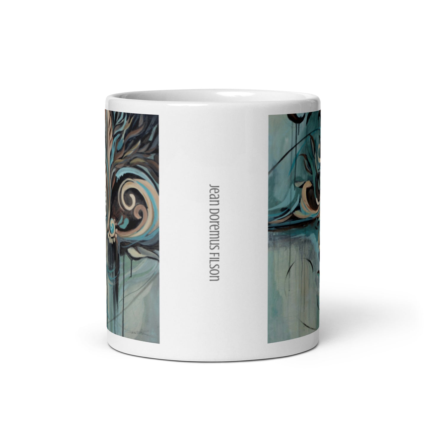 Flourish with Freedom, White glossy mug