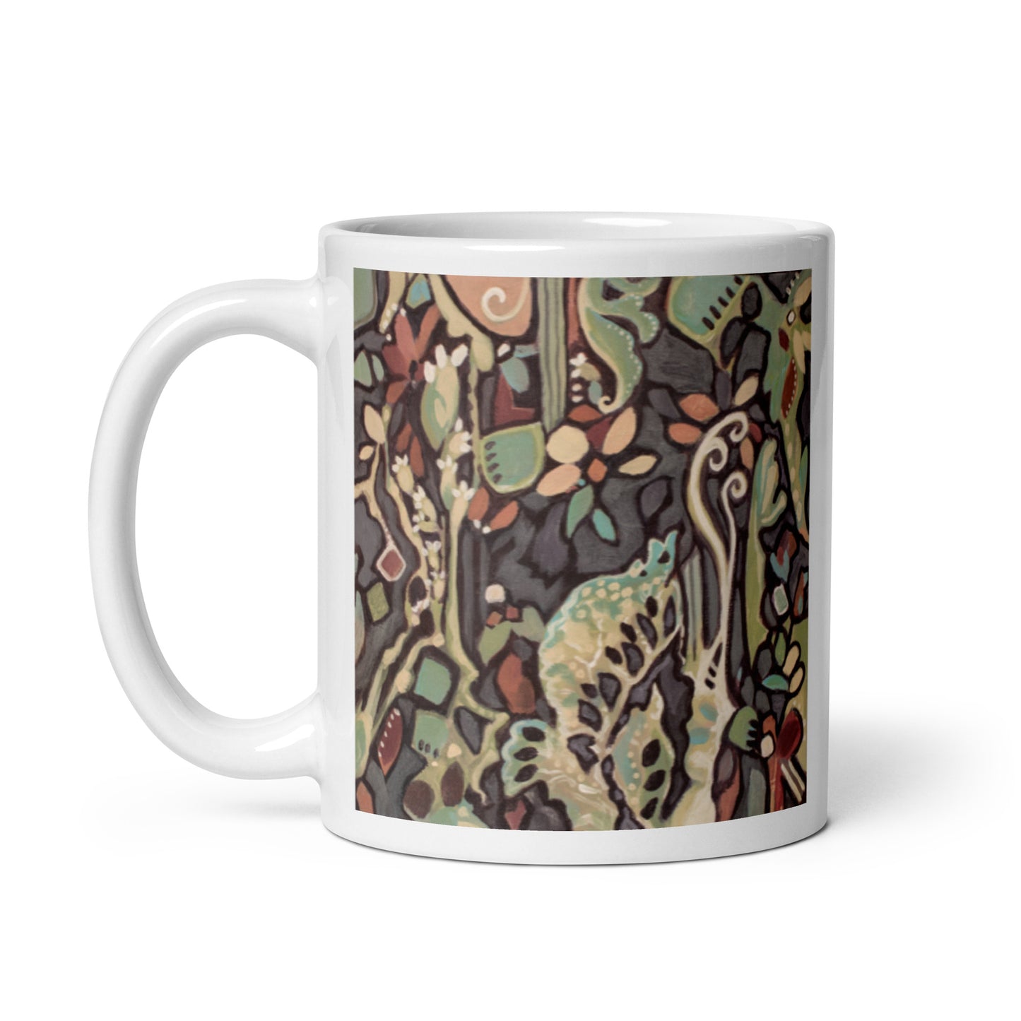 Wild Floret, White glossy mug