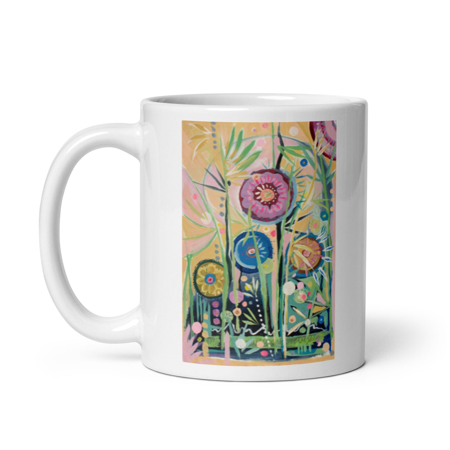 Efflorescence, White glossy mug