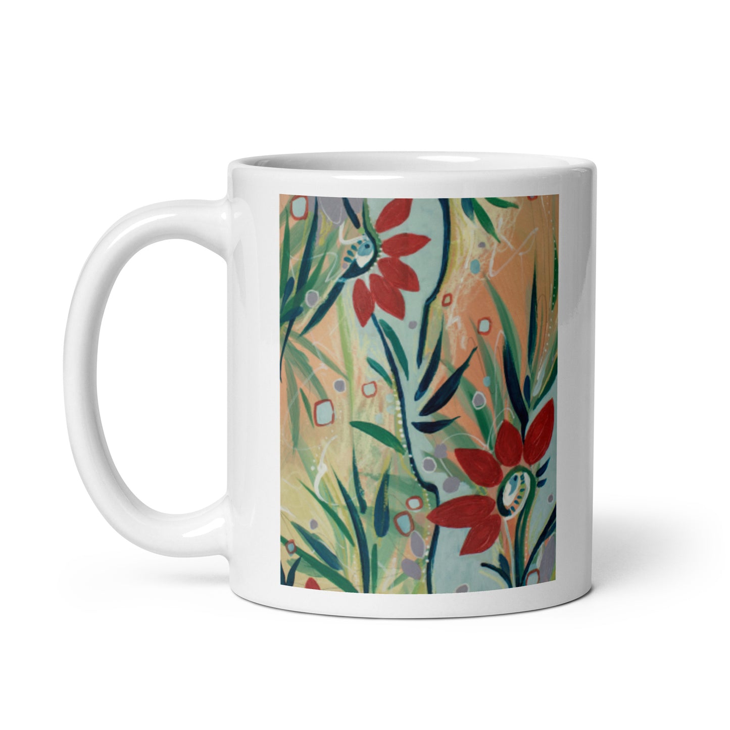 Footsteps in the Distance, 2-3 White glossy mug
