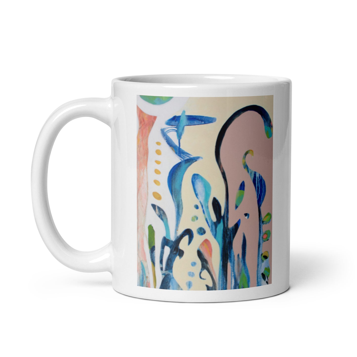 Dove, White glossy mug