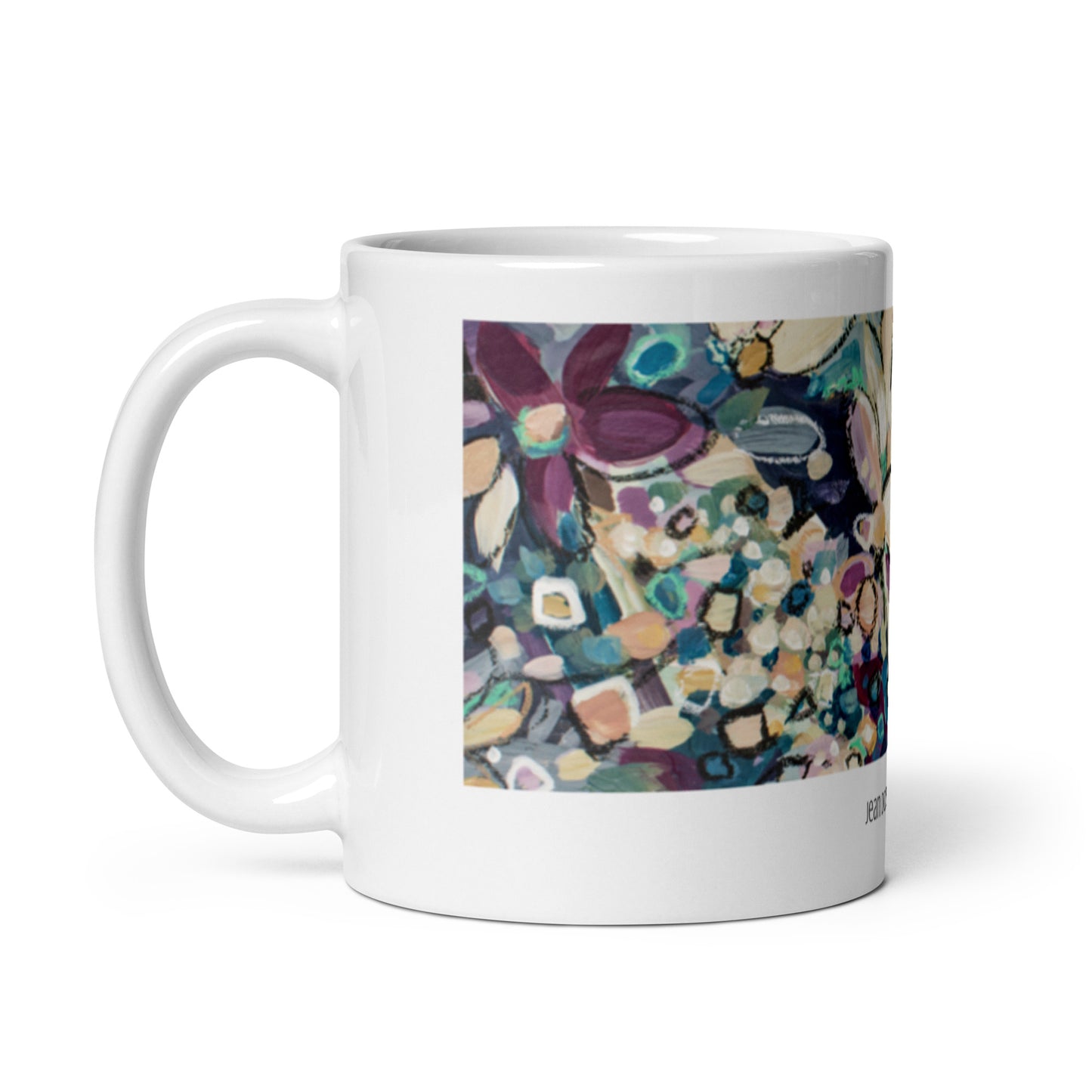 Flower Fix, White glossy mug