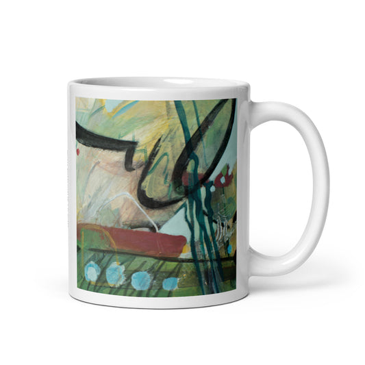 Stop the Battle, White glossy mug