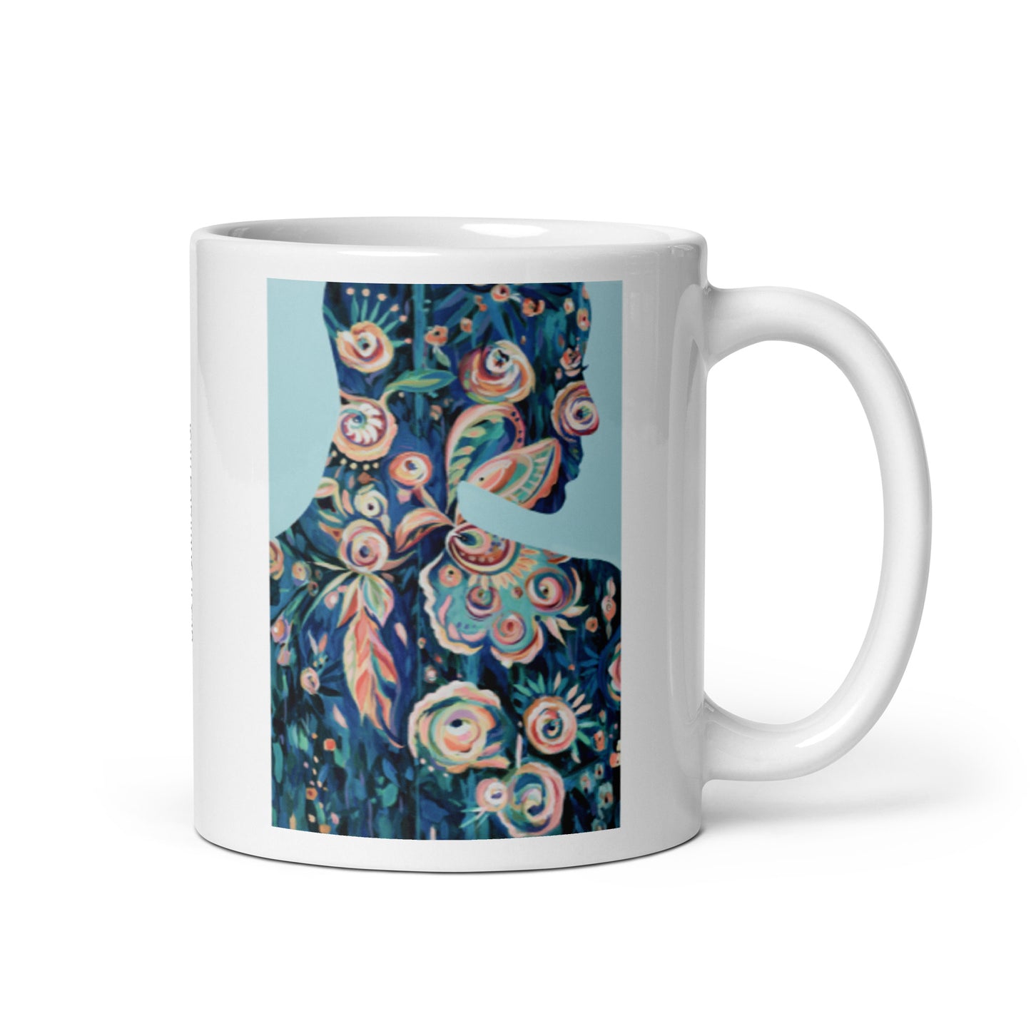 Boho Mama, White glossy mug