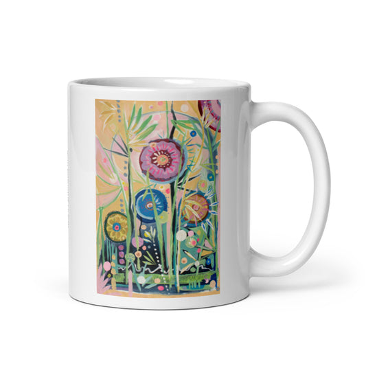 Efflorescence, White glossy mug