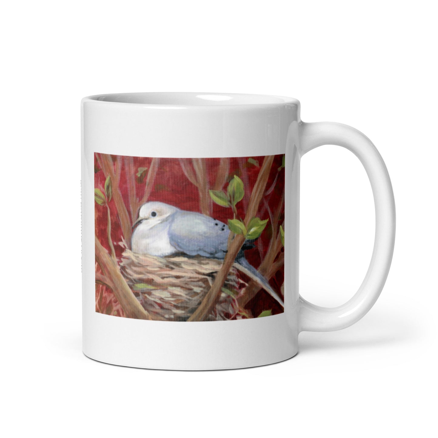 Morning Dove, White glossy mug