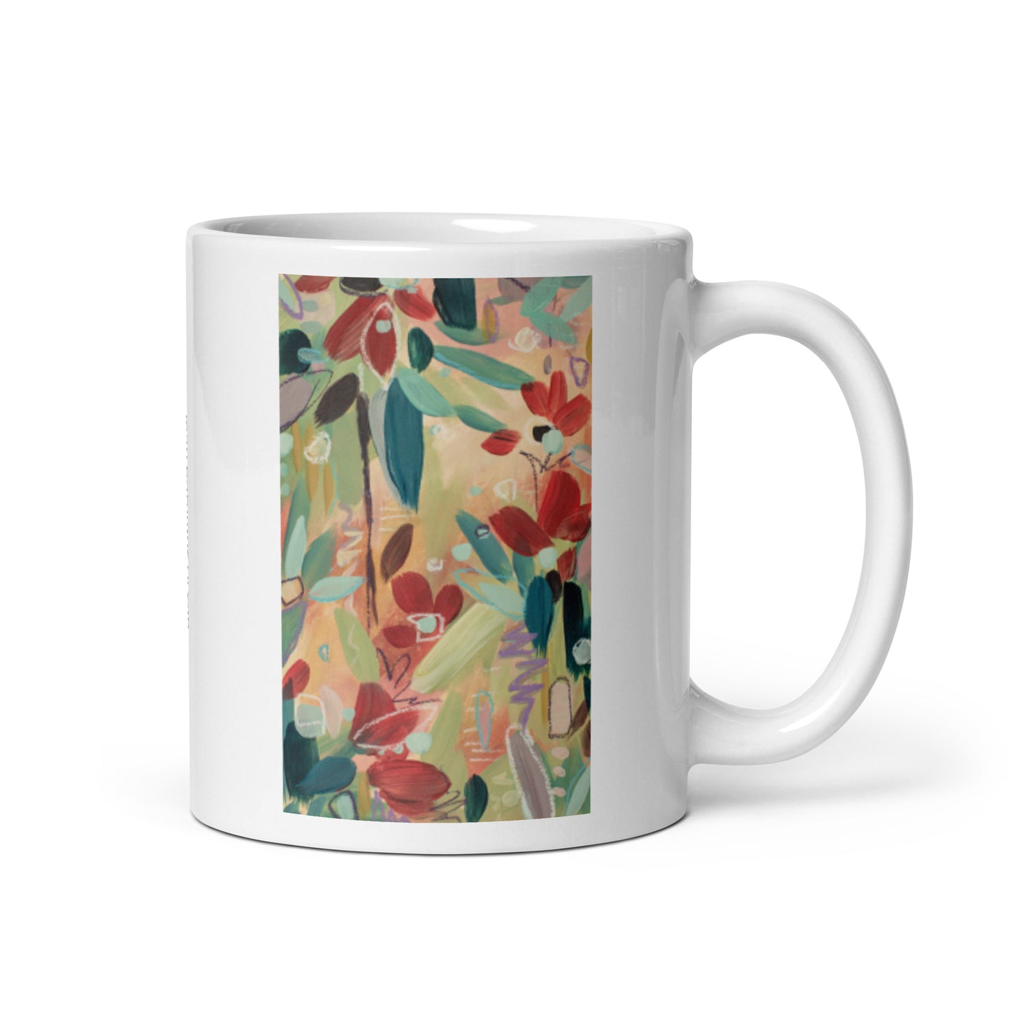 Asking for Flowers, White glossy mug
