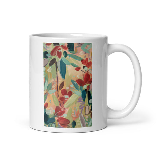 Asking for Flowers, White glossy mug