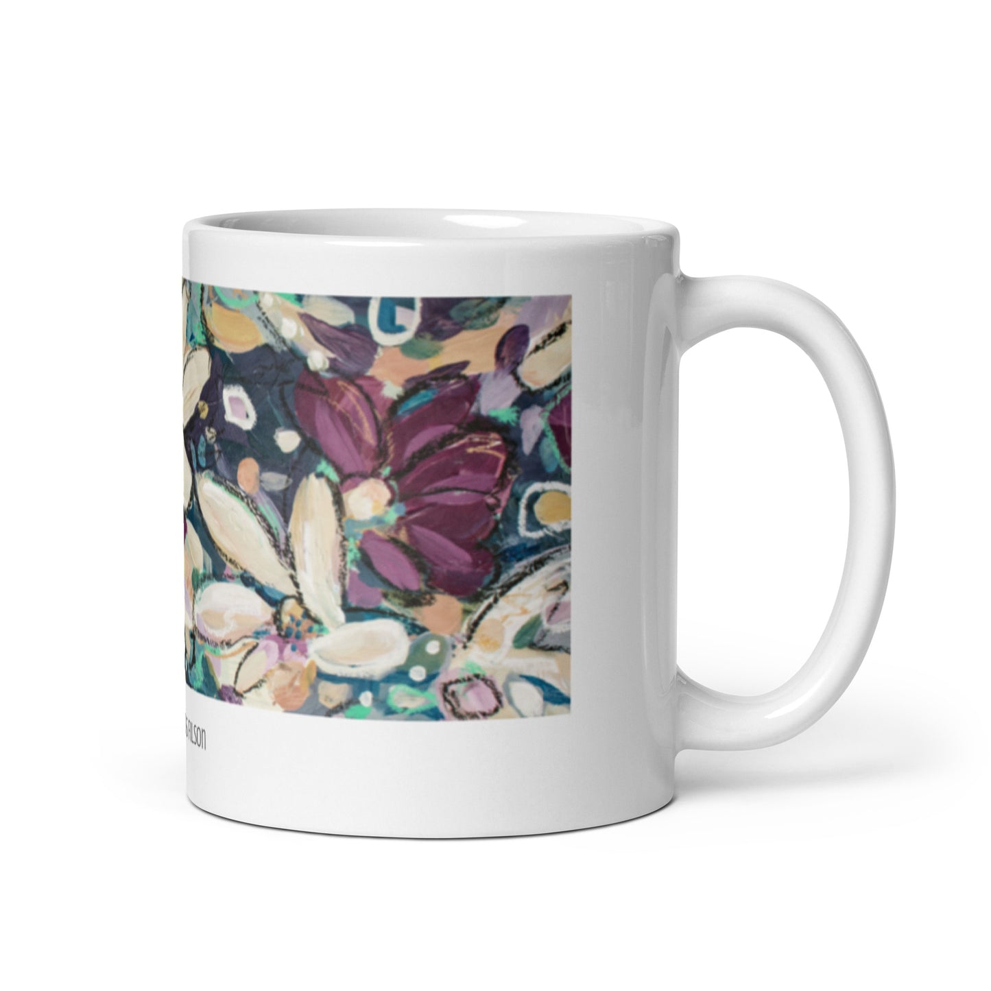 Flower Fix, White glossy mug