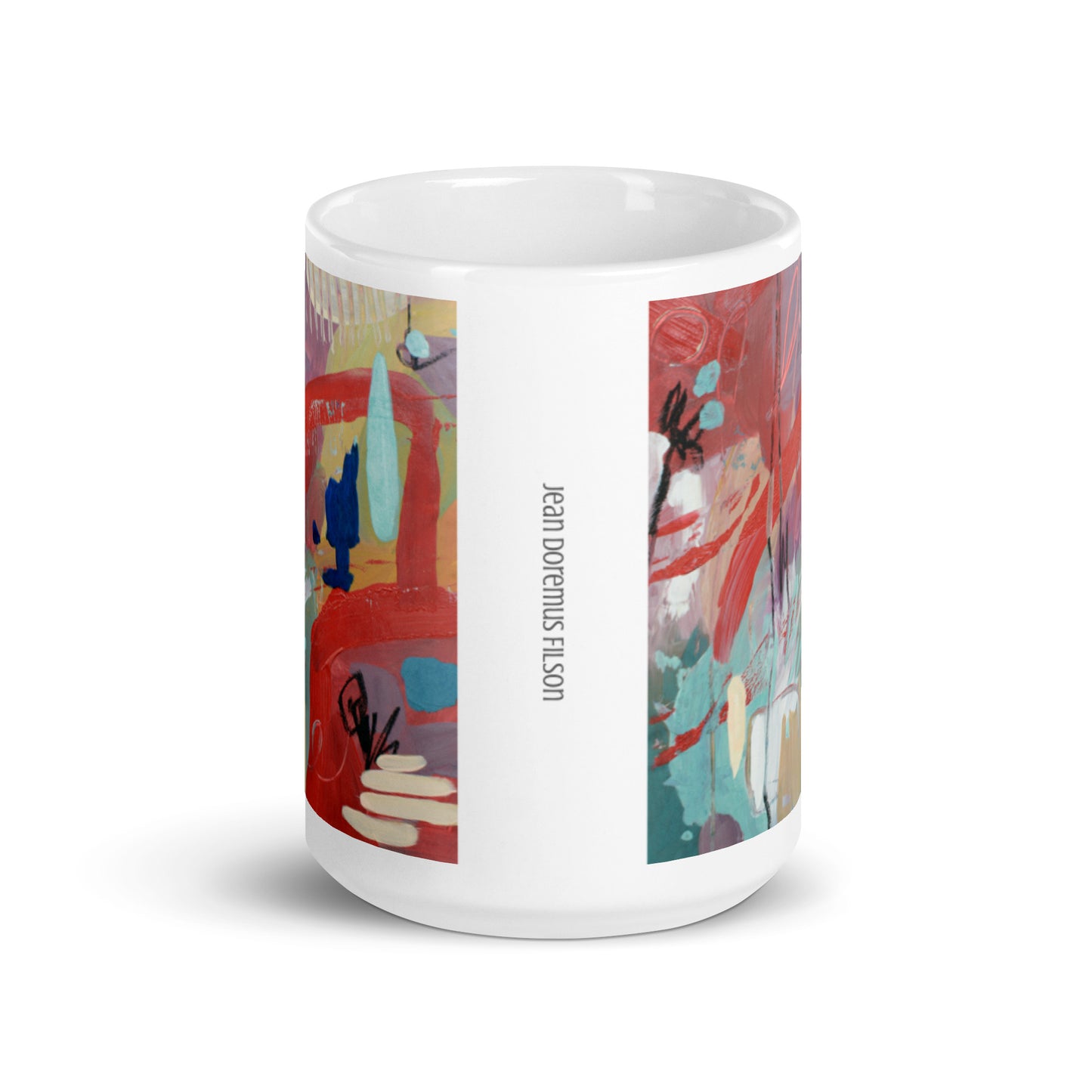 Red Dog, White glossy mug